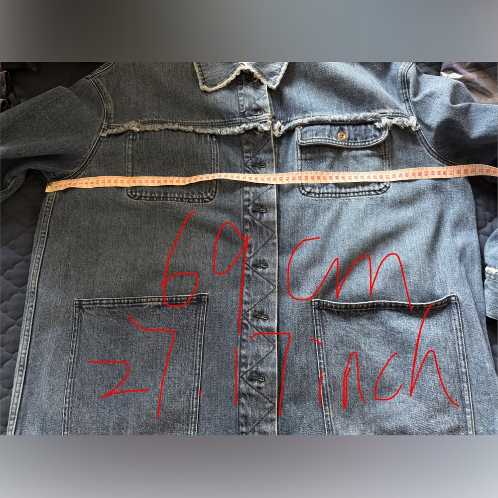 New Acne Studios Oversized Raw-Edge Denim Jacket - Picture 7 of 8